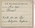 Etiketten zu Fluorit (NHMW-MIN-Aa1933)